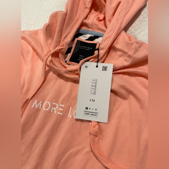 New hooded tshirt pale pink peachy salmon color - Picture 2 of 7
